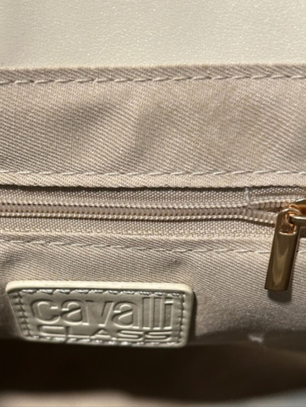 Cavalli Class Elegant Cream Satchel - Picture 8 of 14